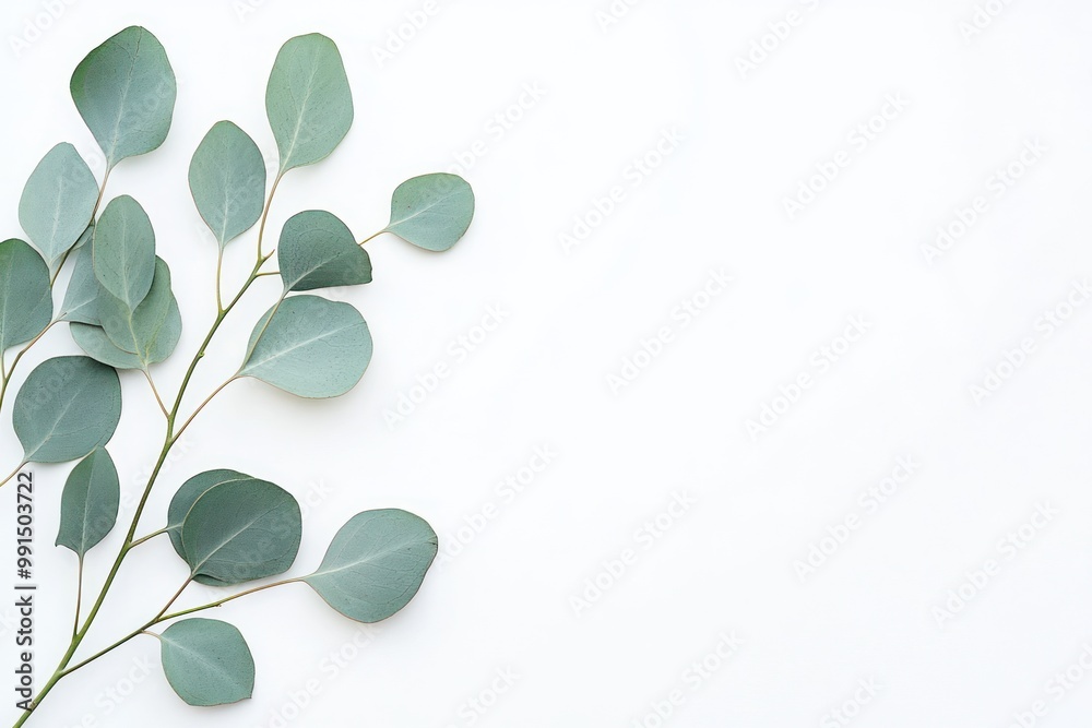 Eucalyptus Branch on a White Background Eucalyptus Branch on a White Background