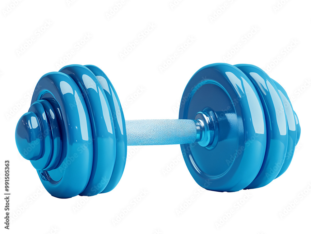 a blue dumbbell on a blue background a blue dumbbell on a blue background