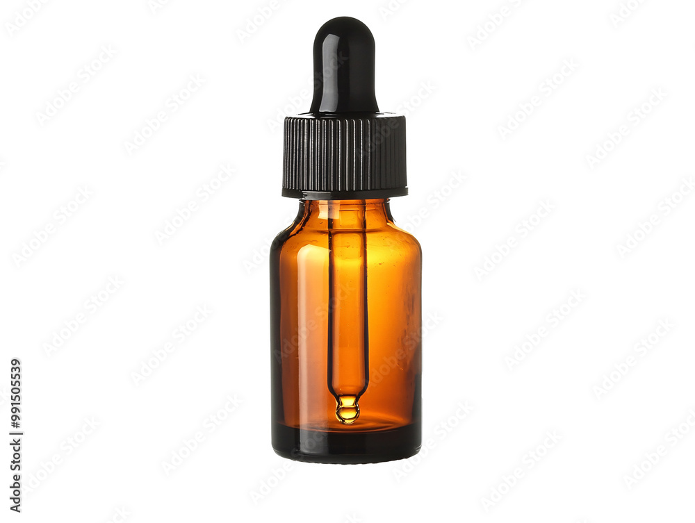 a brown bottle with a pipette a brown bottle with a pipette