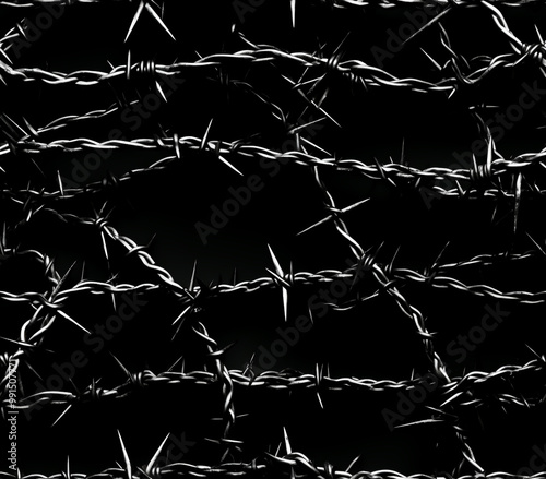 Seamless barbed wire pattern for modern design.