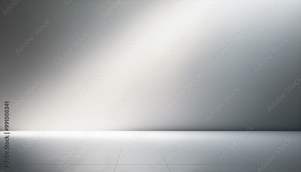 Blank white gradient background with product display. White backdrop or empty studio with room floor. 3D rendering. Blank white gradient background with product display. White backdrop or empty studio with room floor. 3D rendering.