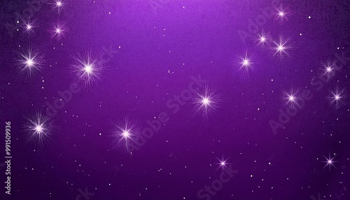 Purple stars on purple background with copy space