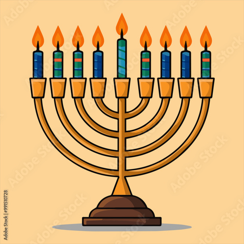 Modern Hanukkah Vector Illustrations for Creative Projects