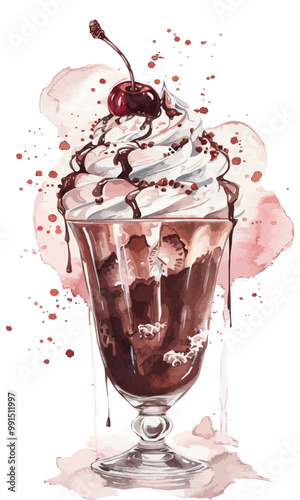 chocolate sundae with a cherry on top.