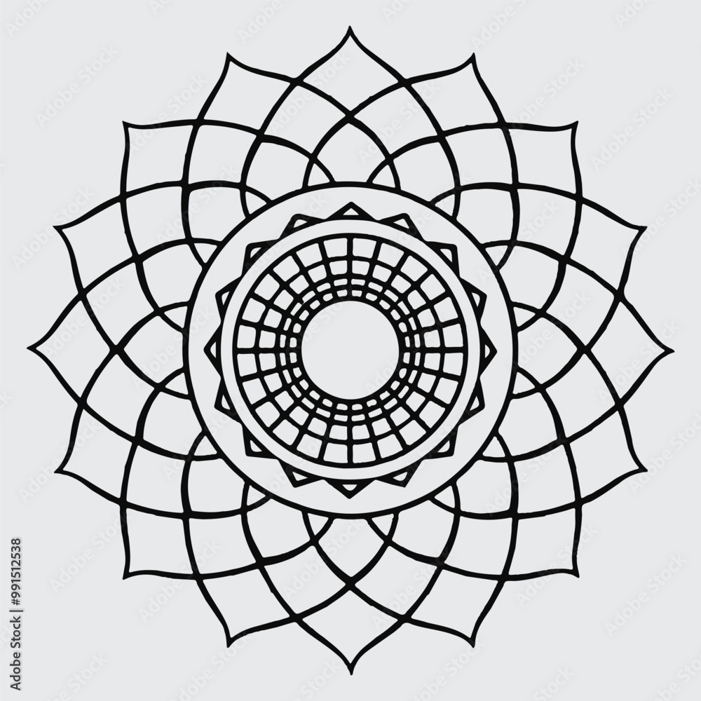 Obraz premium attractive and simple mandala design for coloring book, relaxing and simple mandala art. 