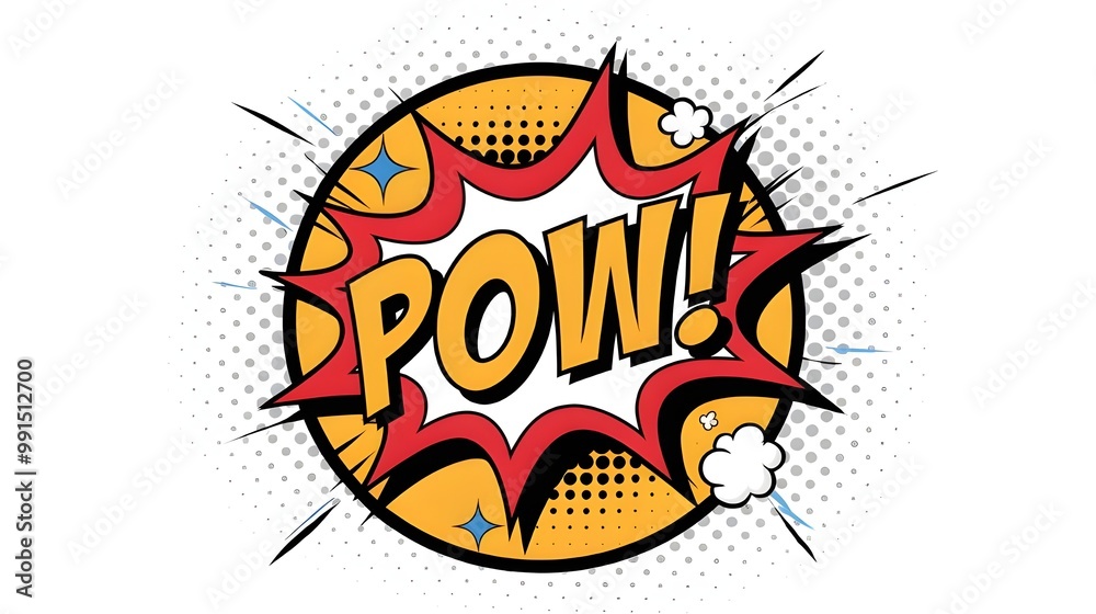 Obraz premium Comic Book Pow Speech Bubble Illustration