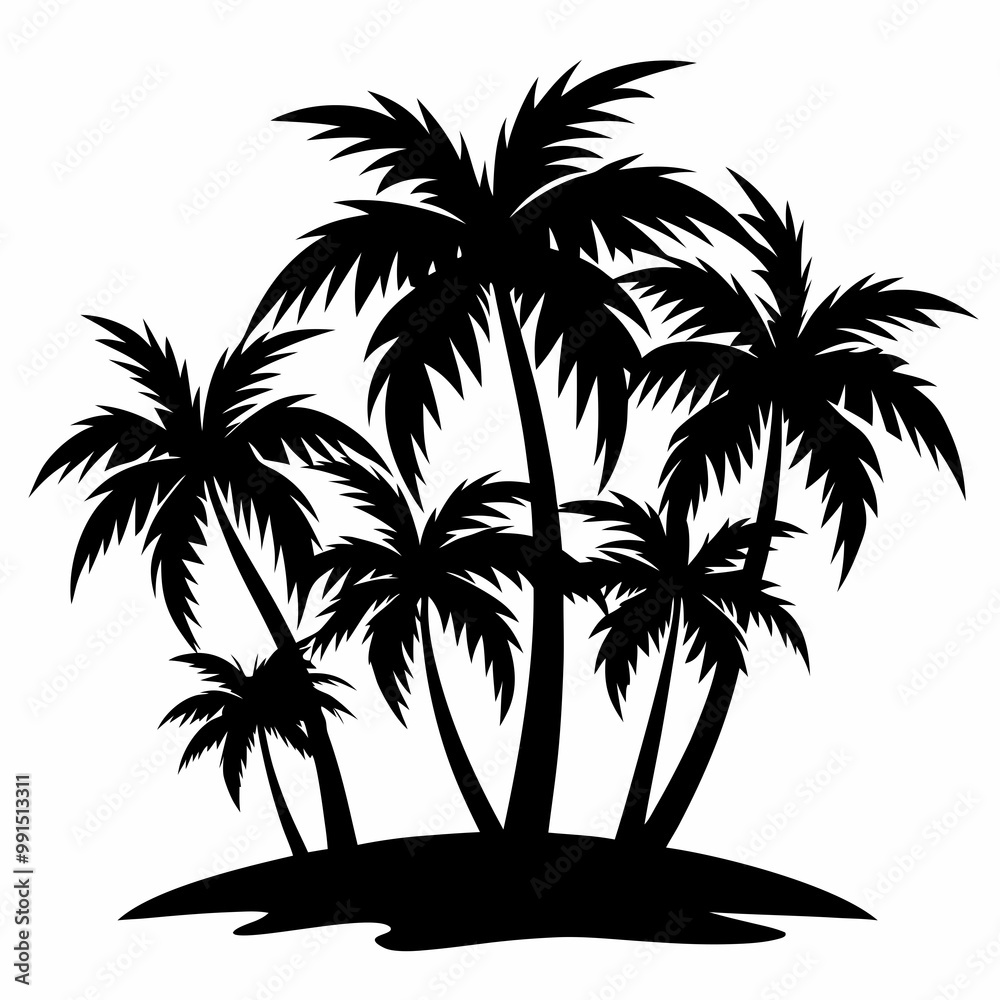 Fototapeta premium silhouette of palm trees