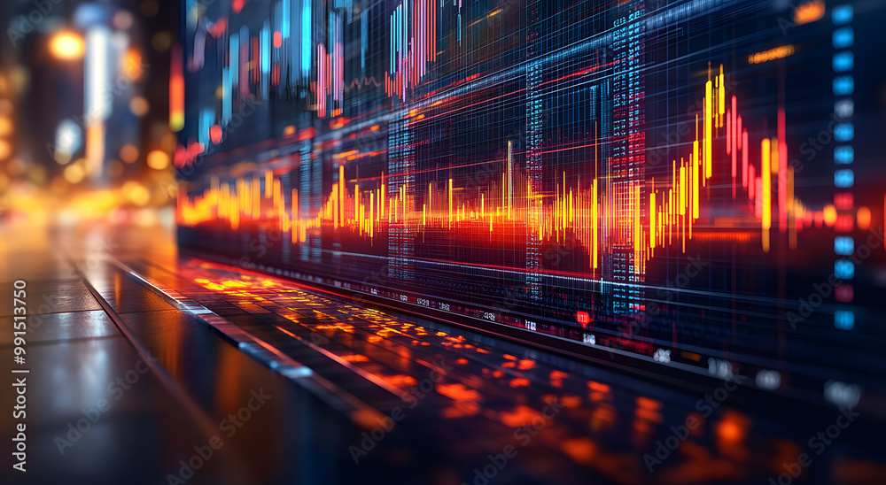A Stock Market Trading Screen with a Graph and Bar Chart
A Stock Market Trading Screen with a Graph and Bar Chart