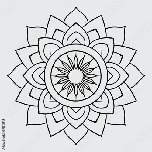 attractive and simple mandala design for coloring book, relaxing and simple mandala art. 