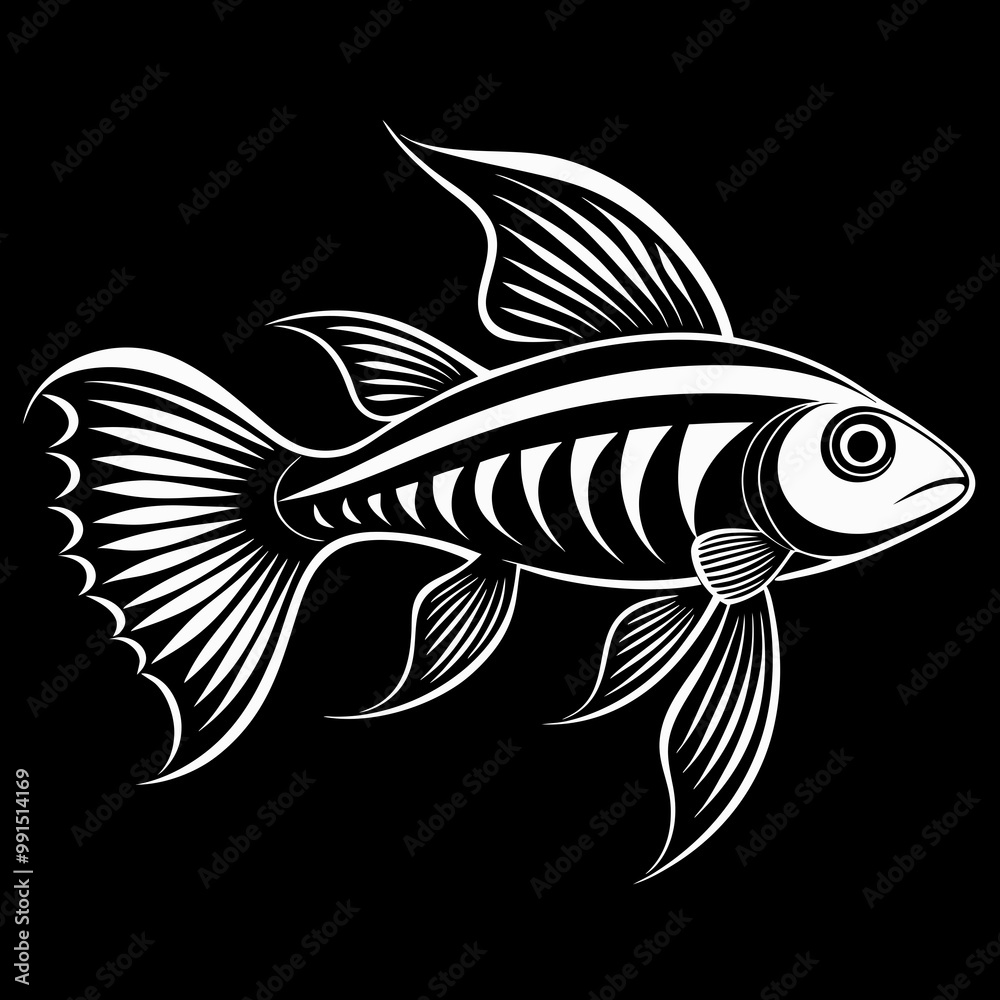 Fototapeta premium fish on a black background