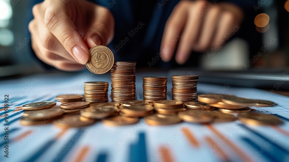 putting coins Business growth and investment chart strategic planning to increase profits from doing business longterm investment planning : Generative AI putting coins Business growth and investment chart strategic planning to increase profits from doing business longterm investment planning : Generative AI