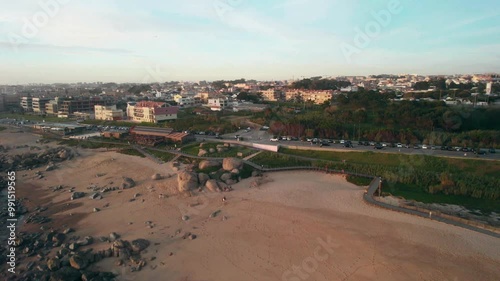 Aerial View of Praia de Salgueiros Beach 