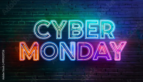 Cyber monday vibrant neon promotions for sale