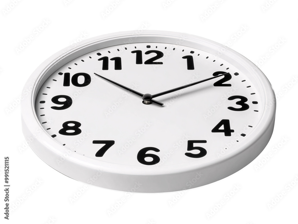 a white clock with black numbers a white clock with black numbers