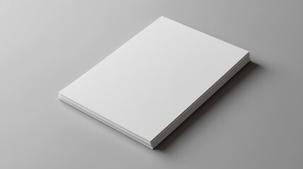 Blank portrait mockup paper brochure magazine isolated on gray changeable background  white paper isolated on gray : Generative AI