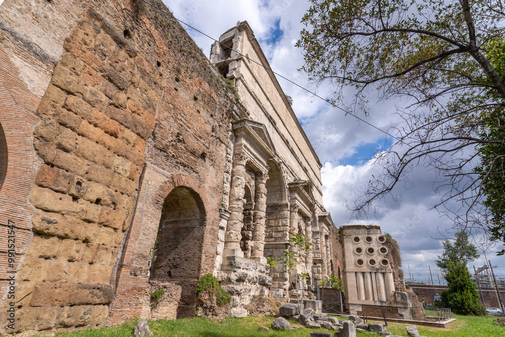 Porta Maggiore view in Rome City of Italy