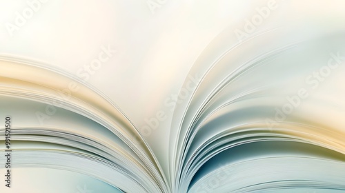 Abstract image of an open book with pages curving upwards