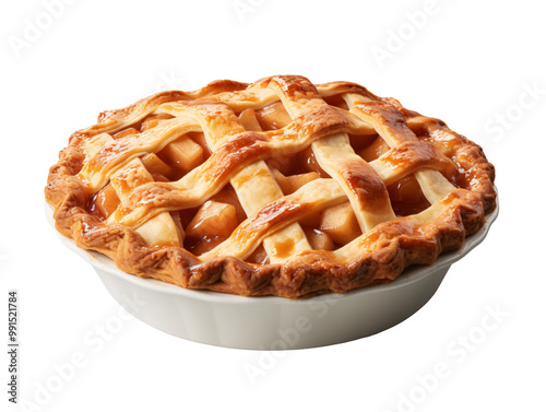 a pie in a white bowl