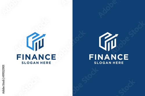 financial growth logo design vector