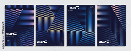 Minimal geometric posters set. Abtract vector design.