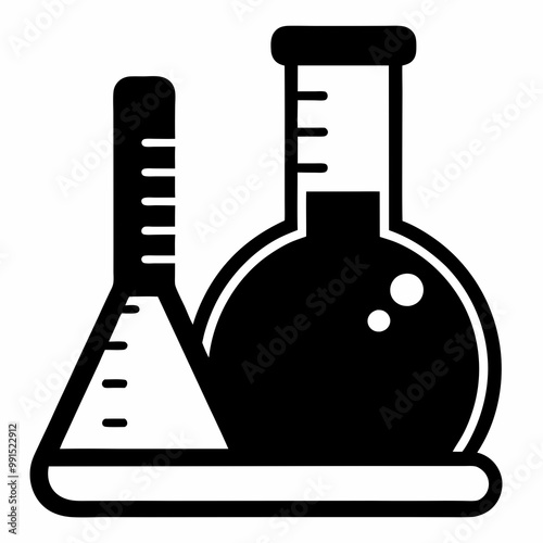 laboratory glassware with test