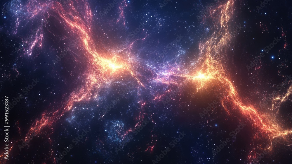 Fototapeta premium Dark matter galaxy with unusual light patterns and shadows