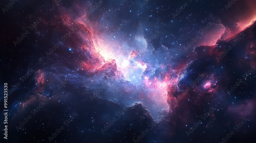 Obraz premium Dark matter galaxy with unusual light patterns and shadows