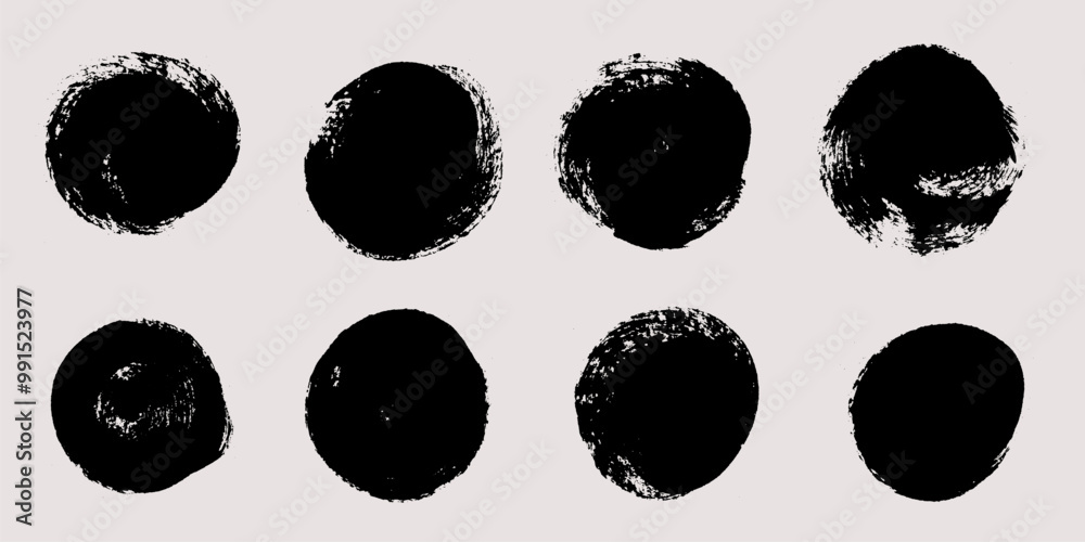 Round brush strokes vector. Painted rounds collection. Grunge text boxes or textured backgrounds set. Round brush strokes vector. Painted rounds collection. Grunge text boxes or textured backgrounds set.