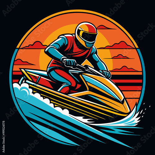 snowboarder jumping vector illustration