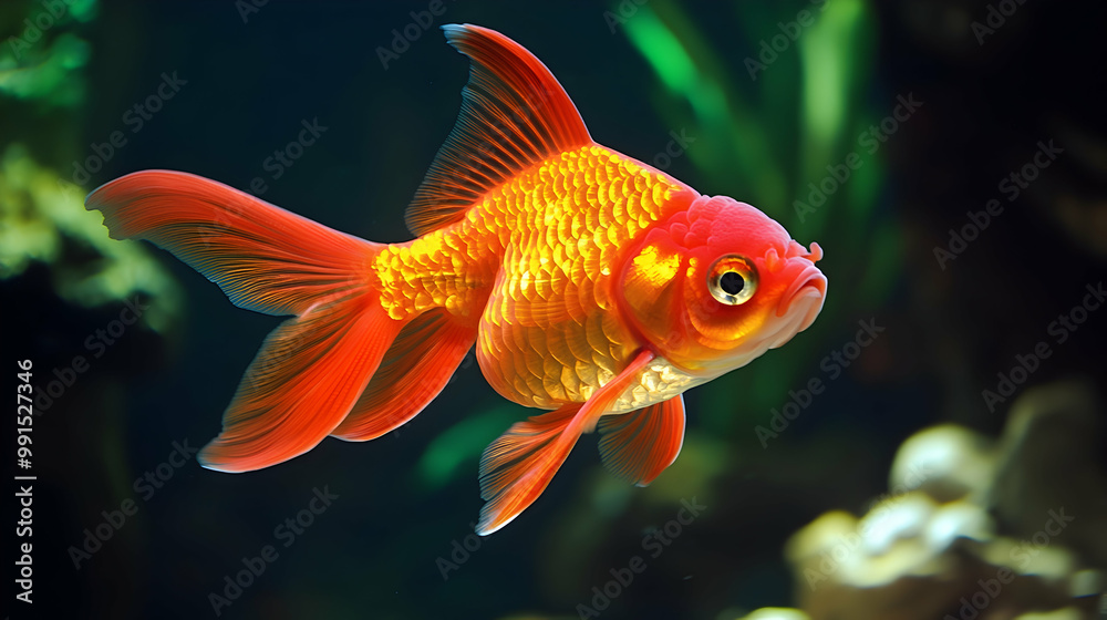 Poisson rouge dans un aquarium. Poisson rouge dans un aquarium.