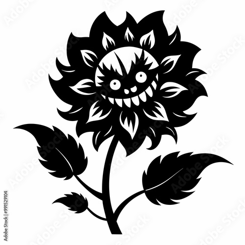 black and white flowers