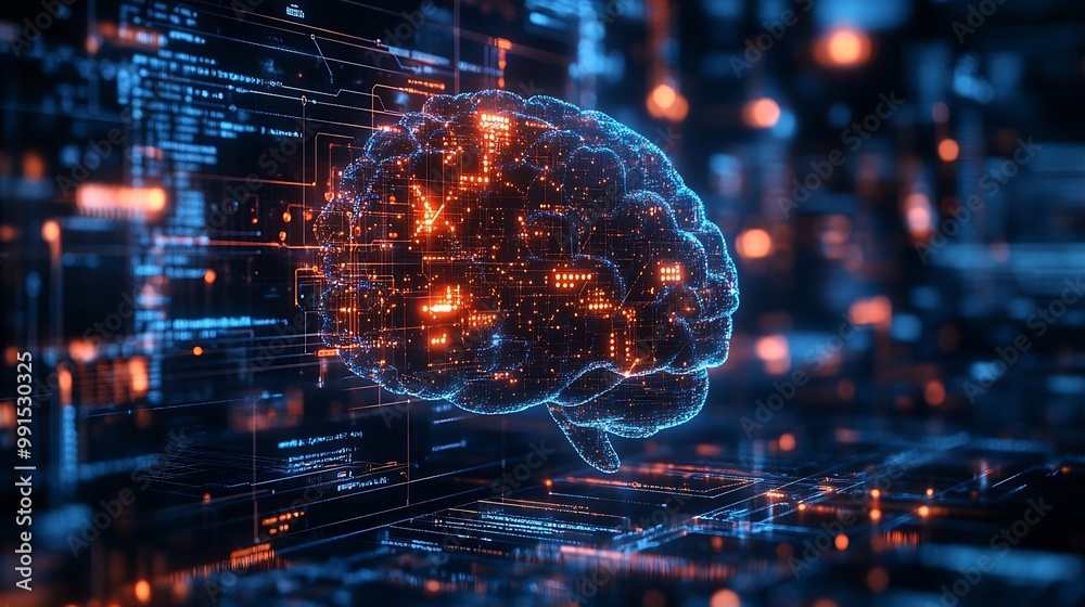 AI Artificial Intelligence concept Deep learning GUI Graphical User ...