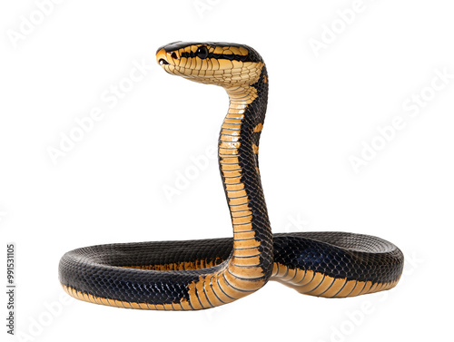 a black and yellow snake photo