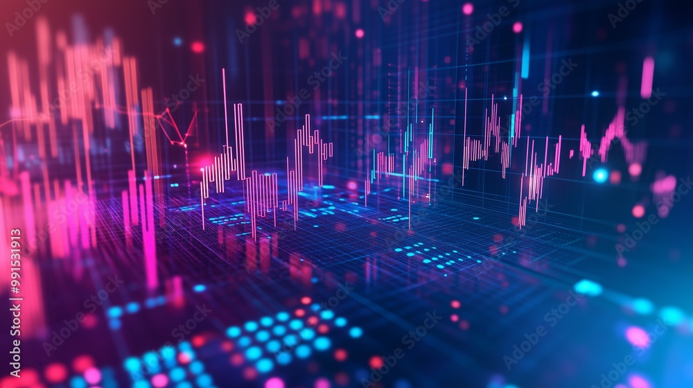 Abstract digital representation of data analytics with vibrant colors and graphical elements in a technology-focused environment Abstract digital representation of data analytics with vibrant colors and graphical elements in a technology-focused environment