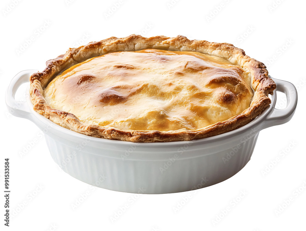 a pie in a white bowl