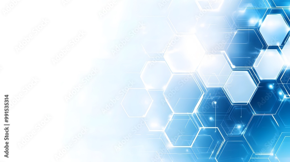 Abstract Blue and White Hexagon Pattern Background Abstract Blue and White Hexagon Pattern Background