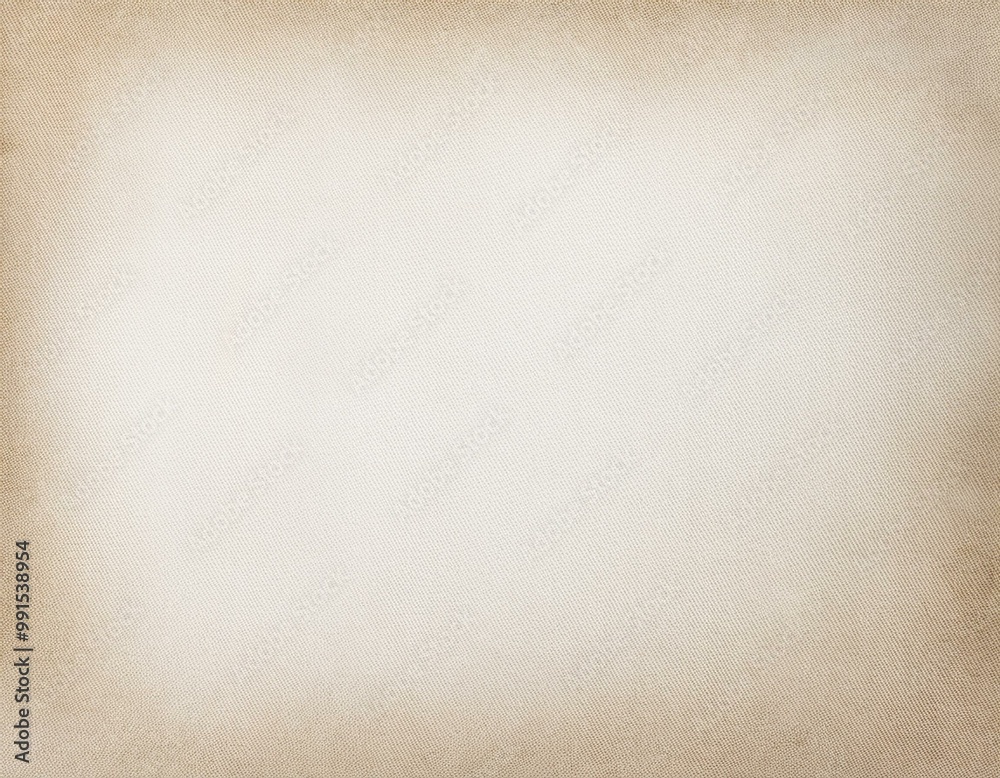 Fototapeta premium Old white paper background illustration with soft blurred texture on borders in light pale brown or beige color with blank center, plain simple elegant off white background