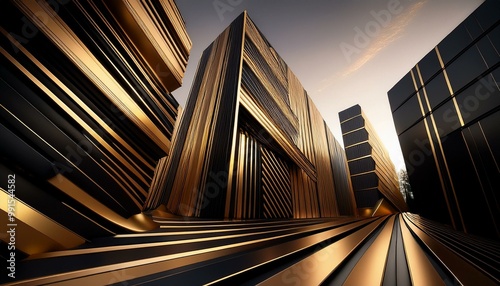 Stylish black friday concept showcasing ornamental golden stripes