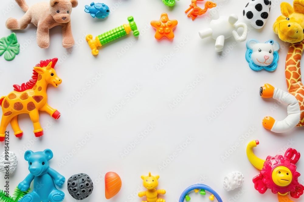 Fototapeta premium A collection of stuffed animals, generative ai image