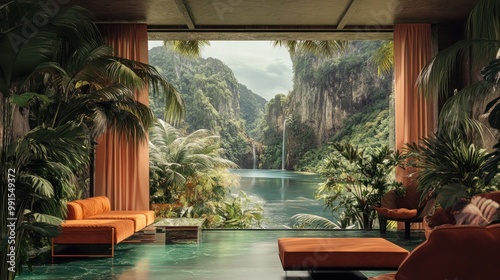 Tropical Paradise View From Modern Home