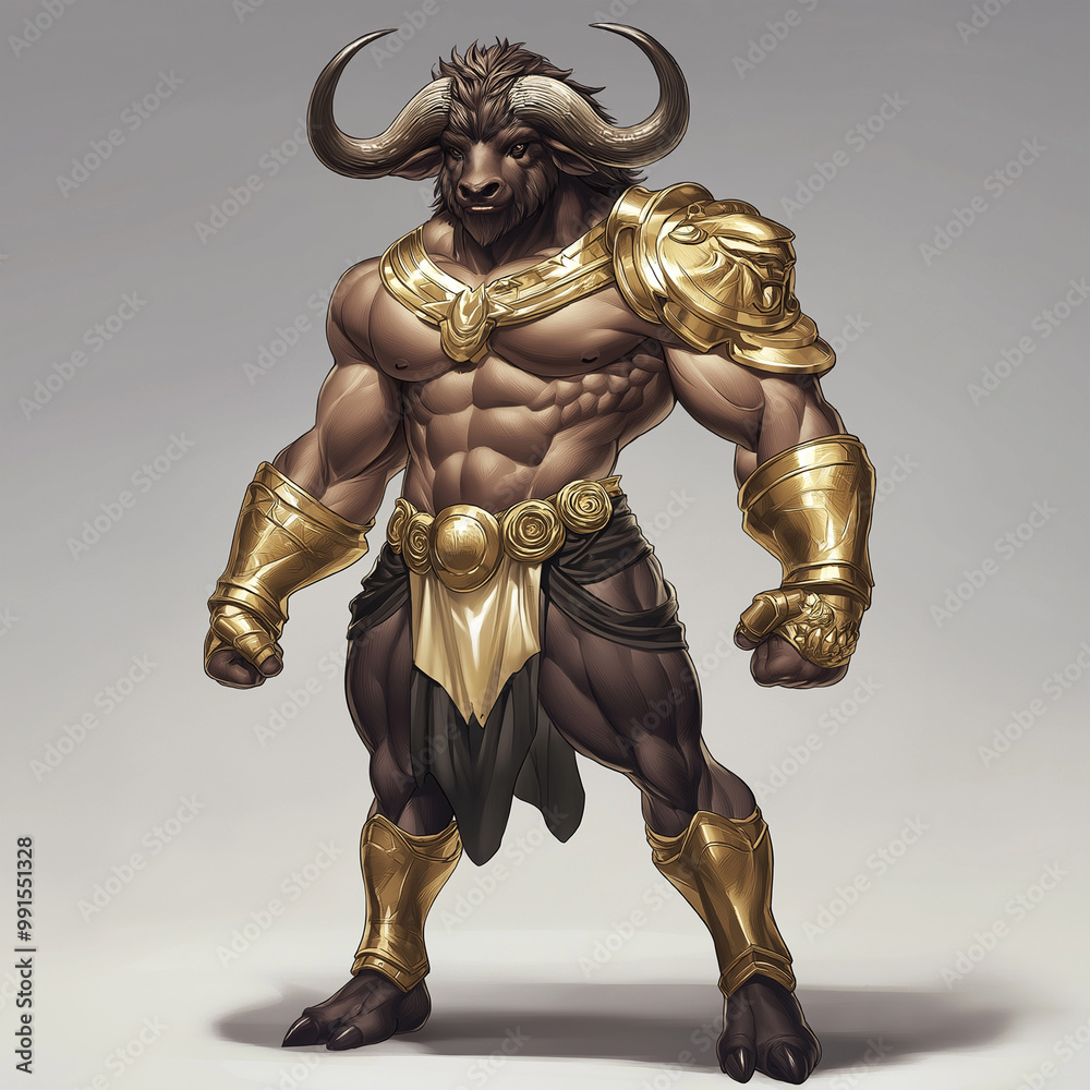 A buffalo character for slot game, video game, mobile game, Illustration A buffalo character for slot game, video game, mobile game, Illustration