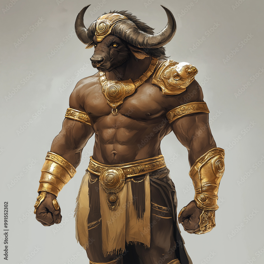 A buffalo character for slot game, video game, mobile game, Illustration A buffalo character for slot game, video game, mobile game, Illustration