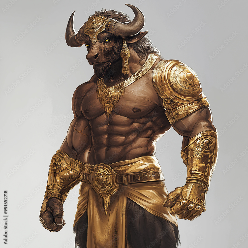 A buffalo character for slot game, video game, mobile game, Illustration A buffalo character for slot game, video game, mobile game, Illustration