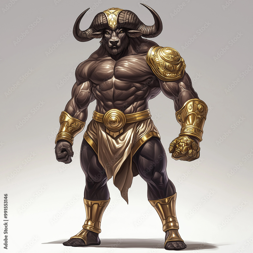 A buffalo character for slot game, video game, mobile game, Illustration A buffalo character for slot game, video game, mobile game, Illustration