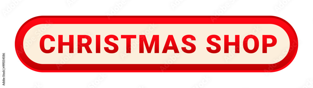 Christmas shop red button icon for online store. New Year or Xmas click buy symbol. Vector illustration isolated on white background Christmas shop red button icon for online store. New Year or Xmas click buy symbol. Vector illustration isolated on white background