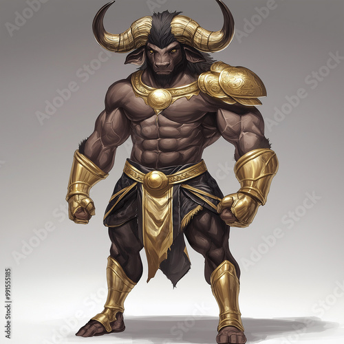 A buffalo character for slot game, video game, mobile game, Illustration 