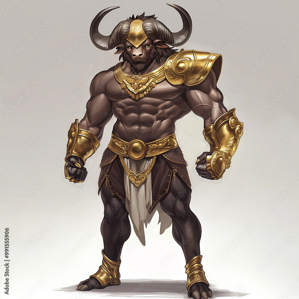 A buffalo character for slot game, video game, mobile game, Illustration A buffalo character for slot game, video game, mobile game, Illustration