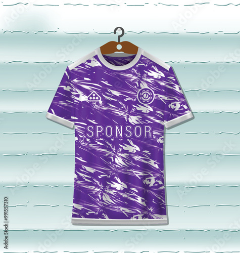 Football sports uniform design for sublimation in purple and white