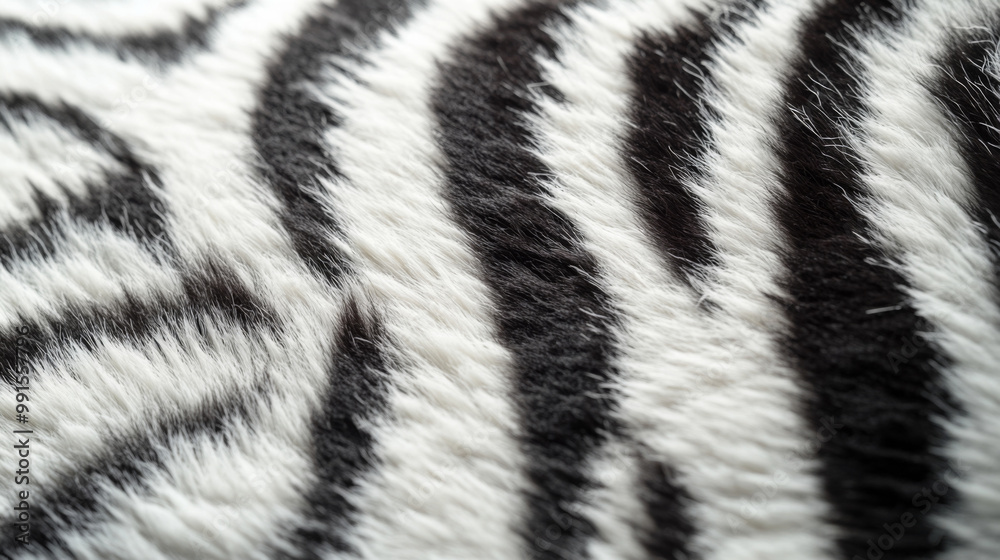 Close-up of zebra print fur showing black and white stripes, background Close-up of zebra print fur showing black and white stripes, background