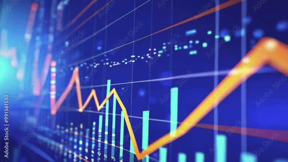 A 3D chart multiple glowing lines rises complex grid of floating data. lines grow global stock market’s value increases, dark techy digital codes, 4k Motion stock market Background Animation Video A 3D chart multiple glowing lines rises complex grid of floating data. lines grow global stock market’s value increases, dark techy digital codes, 4k Motion stock market Background Animation Video